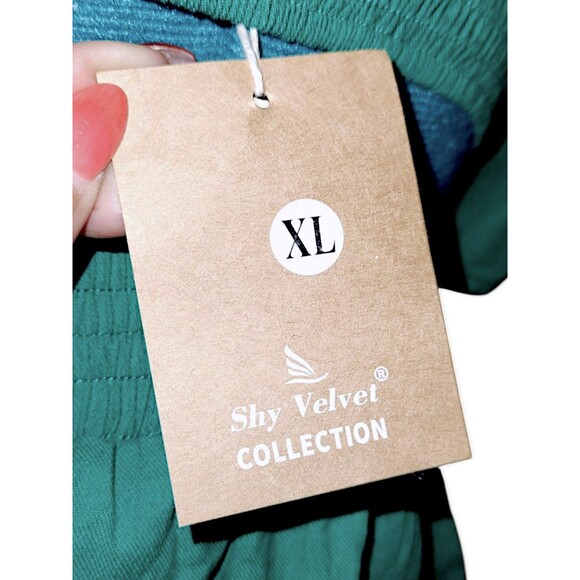 Shy Velvet Summer Dress Square Neck Short Bell Sleeves Cut Out Waist DK … - Picture 6 of 8